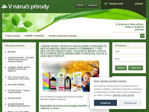 v náruči přírody - e-shop s přírodními produkty a kosmetikou