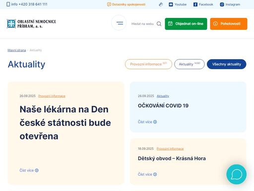 poskytujeme zdravotní péči od roku 1881. jsme páteřním spádovým zdravotnickým zařízením středočeského kraje. nabízíme moderní, kvalitní a bezpečnou zdravotní péči. jsme držitelem akreditace sak čr.