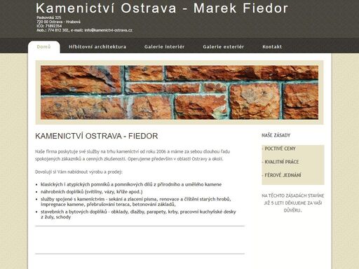 kamenictví ostrava nabízí kompletní kamenické práce pro exteriér i interiér domu, hřbitov.