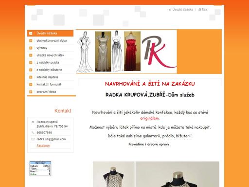navrhování a šití na zakázku-dámské krejčovství-prodej látek galanterie prádla bižuterie