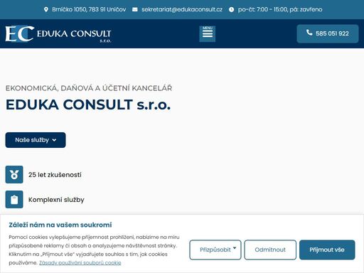 profesionální účetní a daňové služby s 25 lety zkušeností. zajistíme vedení účetnictví, mzdy, daně i školení. kontaktujte nás pro konzultaci!