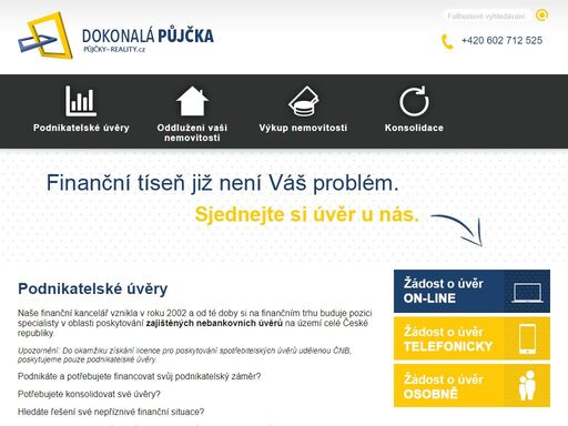 půjčky - reality | finanční úvěry ostrava. specialisté na poskytování nebankovních půjček a úvěrů již od roku 2002. máme řešení pro každého.