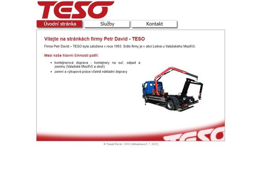 teso, autodoprava, zemní práce, výkopové práce, kontejnery teso - petr david