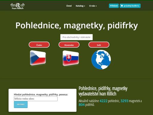 prodej, distribuce a výroba pohledic