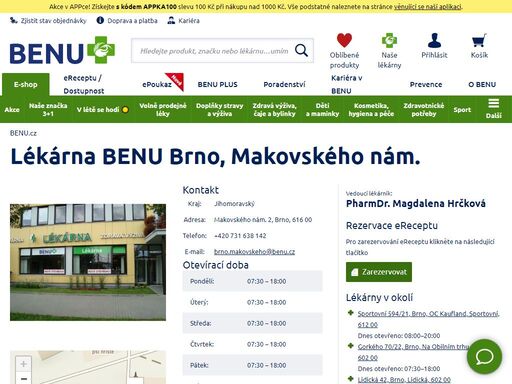 ?lékárna na makovského náměstí v brně má otevřeno po-so. je umístěna v blízkosti mhd i parkoviště - vyniká výbornou dostupností. navštívíte ji??