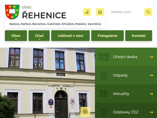 oficiální stránky obce řehenice