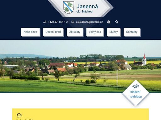 oficiální stránky obce jasenná