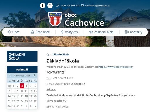 oficiální stránky obce čachovice