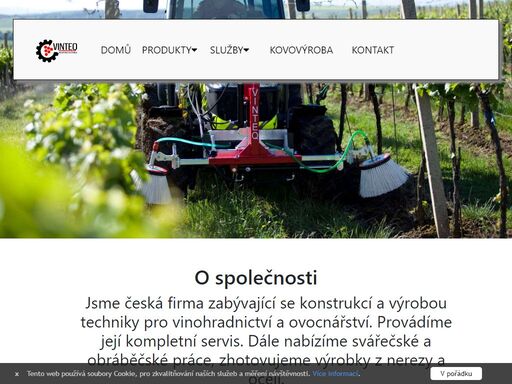 vinteq, výroba techniky pro vinohradnictví a ovocnářtvi, její servis, svářečské a obraběčské práce a výrobky z nerezové oceli