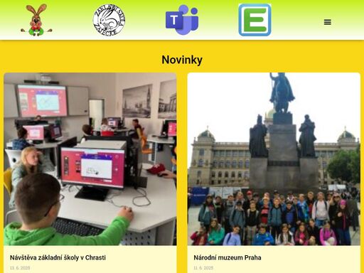 novinky načíst starší novinky oznámení načíst starší oznámení kalendář akcí akce a fotogalerie zš akce a fotogalerie šd projekty spolupráce