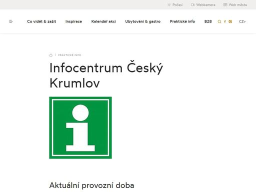 infocentrum český krumlov celoročně podává bezplatný infoservis návštěvníkům města i místním. přijďte se zeptat, zavolejte, napište. infocentrum je vám k dispozici 365 dní v roce.
