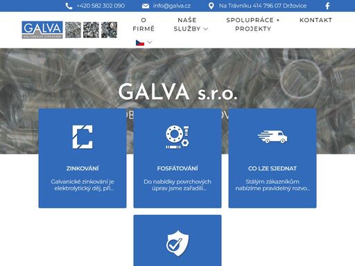 povrchové úpravy kovů - galvanické zinkování a fosfátování jsou hlavními aktivitami galva s.r.o. společnost provozuje povrchové úpravy v prostějově a olomouci.