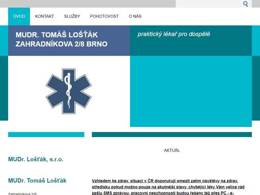 oficiální stránky mudr. tomáše lošťáka, praktického lékaře pro dospělé. ordinace zahradníkova 2/8, brno (budova polikliniky).