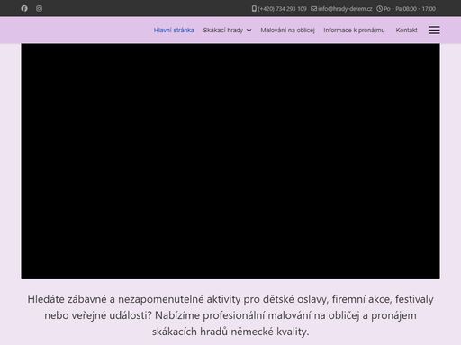 pronájem skákacích hradů a malování na obličej pro děti! jezdíme po libereckém, ústeckém a středočeském kraji. skvělé zážitky pro oslavy, školky i akce.