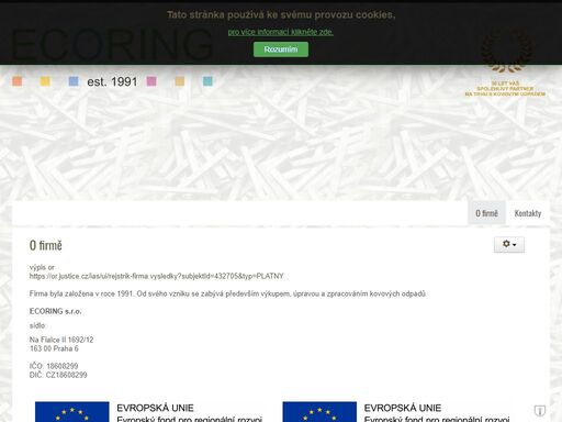 ecoring - výkup, úprava a zpracování kovových odpadů.
