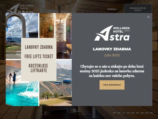 wellness hotel astra ve špindlerově mlýně - komfortní ubytování, moderní wellness se saunami, solnou jeskyní, bazénem a vynikající kuchyní