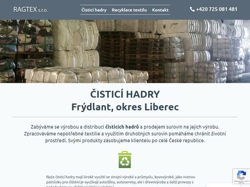 sháníte levné utěrky nebo hadry? využijte naše lisované čisticí hadry. kontaktujte společnost ragtex s.r.o. z frýdlantu v libereckém kraji.