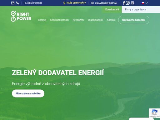 máme najlepšiu cenu zelenej elektriny - bez doplatkov | slovenský dodávateľ elektrickej energie | využívame energie výhradne z obnoviteľných zdrojov.
