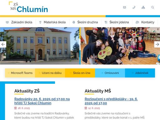 oficiální stránky základní školy a mateřské školy chlumín, okres mělník, příspěvková organizace