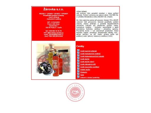 prodej, servis, revize a opravy prostředků požární ochrany - hasící přístroje, hydrantové systémy, požární vodovody
