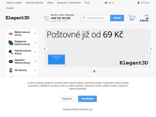 prodej 3d tiskáren, 3d per, filamentů – tiskových strun a dalšího příslušenství 