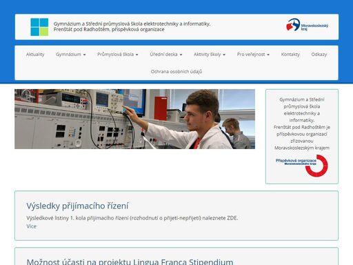 staňte se studenty gymnázia a střední průmyslové školy elektrotechniky a informatiky ve frenštátě pod radhoštěm.