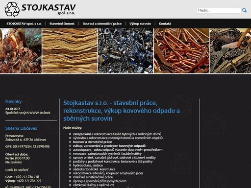 stojkastav s.r.o. - stavební práce, rekonstrukce, výkup kovového odpadu a sběrných surovin   
naše služby:   
   
zateplování a rekonstrukce fasád bytových a...