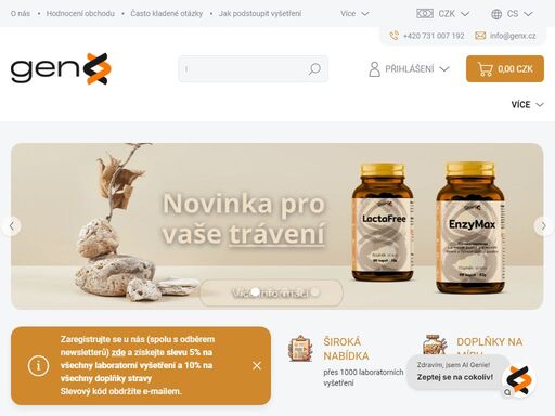 genx® - nabídka potravinových doplňků ? nabídka laboratorních vyšetření ? podpora zdravého životního stylu ?