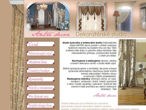 záclony, závěsy, textilní decor, praha, antre decor autorské studio v praze,