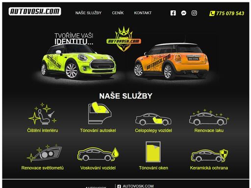 autovosk.com, autovosk, čištění vozidel, voskování vozidel, péče o vozidlo, celopolepy vozidel, keramická ochrana, tónování autoskel, uničov