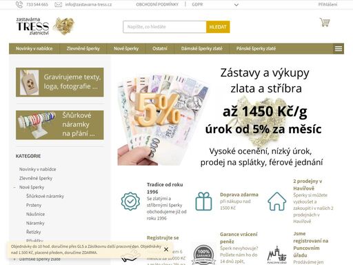 jsme prověřená rodinná zastavárna. se zlatými a stříbrnými šperky obchodujeme již od roku 1996. nabízíme použité i nové zlaté a stříbrné šperky. garantujeme vysoké výkupní a zástavní ceny. důraz klademe hlavně na cenovou dostupnost a kvalitu našich šperků.  všechny nabízené šperky jsou označeny platnými puncovními…