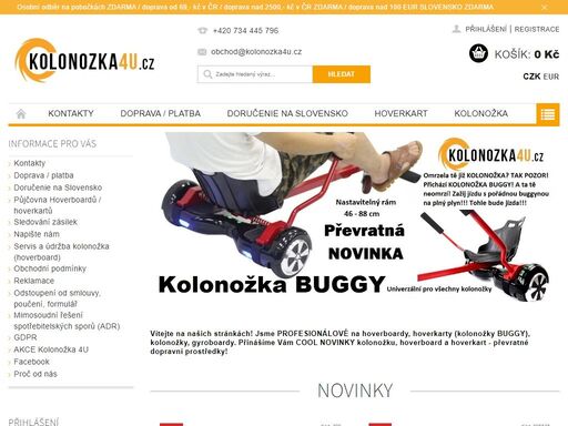 kolonozka4u.cz vám nabízí skvělý hoverboard v městské verzi, tak ve verzi offroad. 