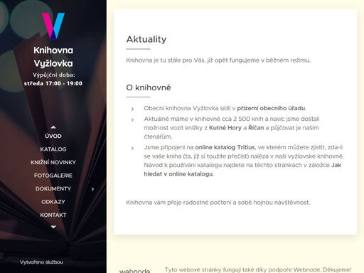 knihovna je tu stále pro vás, již opět fungujeme v běžném režimu.