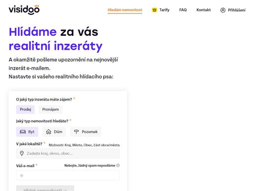 do 1 minuty pošleme nejnovější inzerát e-mailem