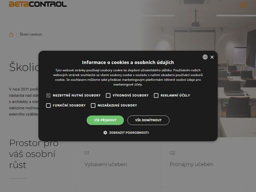 betacontrol školicí centrum - prostor pro váš osobní růst. pronájem, školení, vzdělávání zaměstnanců, firemní tréninky
