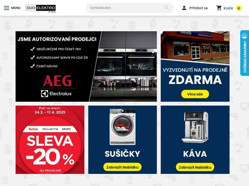 duo elektro - váš e-shop s bílým zbožím, elektronikou pro domácnosti i kanceláře.