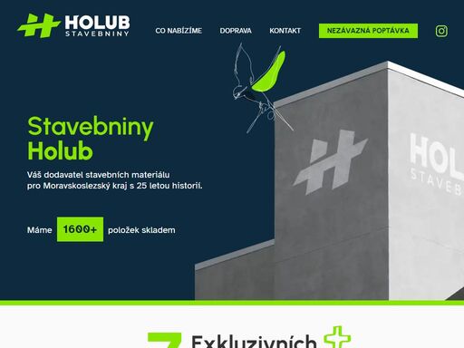 stavebniny holub váš dodavatel stavebního materiálu pro moravskoslezský kraj s 25 letou historií. prodej stavebního materiálu pro firmy a veřejnost