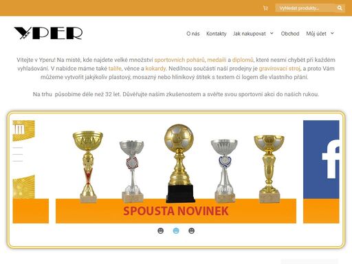 sportovní poháry, trofeje, plakety a medaile - široká nabídka pro vaše sportovní, firemní i hobby akce.