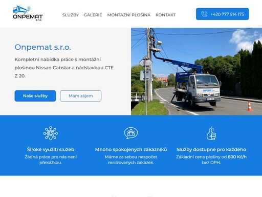 nabídka služeb montážní plošinou nissan cabstar a nádstavbou cte z 20.