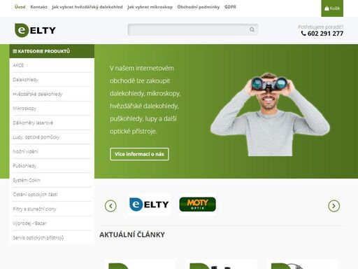 prodejna a e-shop s dalekohledy, mikroskopy a lupami. elty s.r.o. aktualizujeme denně.