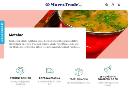 vítejte v našem e-shopu. o společnosti marex trade s.r.o.
marextrade není jen obyčejná firma. jsme jedna velká rodina, která na český a slovenský trh dodává již více než 30 let potřeby pro dům a zahradu. zaměřujeme se zejména na zboží evropského původu, ze zemí jako je srbsko, polsko, turecko, ukrajina či slovensko.…
