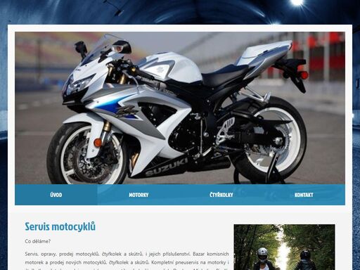servis, opravy, prodej motocyklů, čtyřkolek a skútrů, i jejich příslušenství.