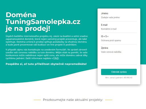 doména tuningsamolepka.cz je na prodej!