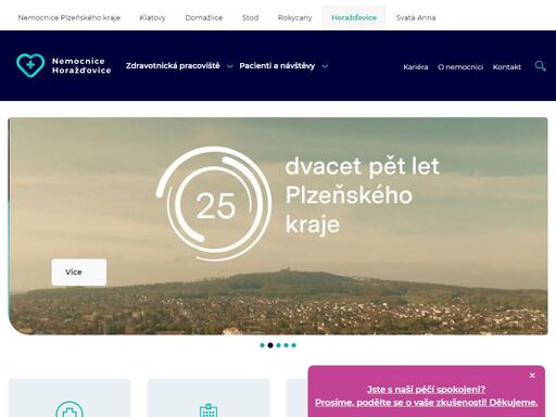 nemocnice v horažďovicích je vzorovou nemocnicí pro pacienty, kteří potřebují odbornou pooperační nebo dlouhodobou ošetřovatelskou péči s kvalitní rehabilitací.