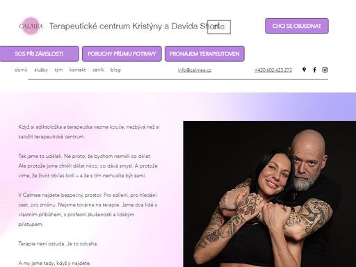 v centrum calmea pomáháme lidem překonat závislosti a duševní potíže. individuální terapie, párová terapie, denní stacionář i letní tábory. pobočky v praze a jihlavě.