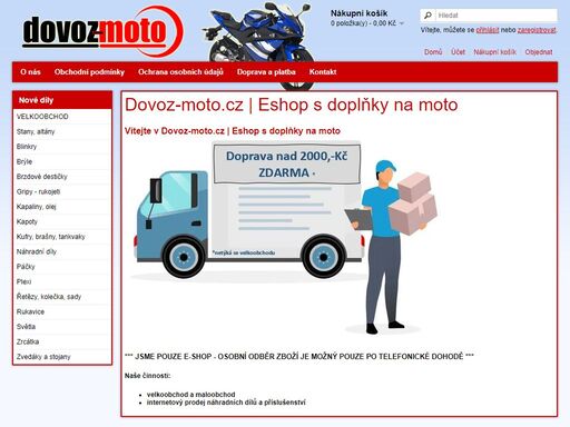 zabýváme se importem a prodejem náhradních dílů, příslušenství a doplňků pro motocykly a motorkáře a prodejem zahradního vybavení. velkoobchod, maloobchod a eshop s doplňky na moto.
partnerský eshop https://www.kupujbarefoot.cz/