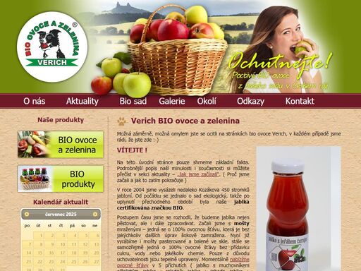 zdravé bio ovoce a zelenina verich - sad v českém ráji - o nás