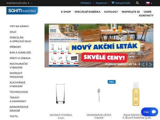 úvod - nejširší výbeř sortimentu pro gastronimi, stolování, servírování a přípravu pokrmů nabízí rodinná firma sahm s více jak 100 letou tradicí.