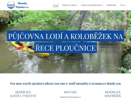 for non-czech speakers please use our e-mail meandry@seznam.cz thank you