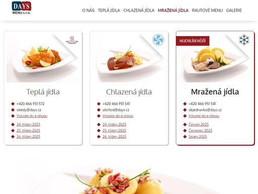 hotová jídla a hotová mražená jídla, tradiční česká kuchyně na váš stůl